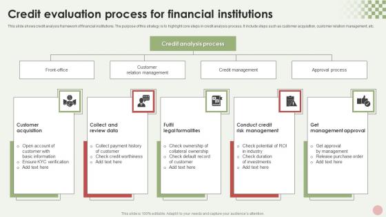 Credit Evaluation Process For Financial Institutions Information Pdf