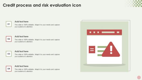 Credit Process And Risk Evaluation Icon Ideas Pdf