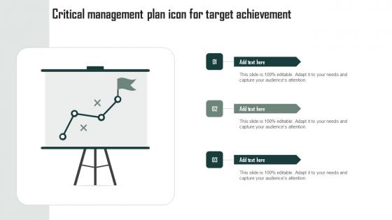Critical Management Plan Icon For Target Achievement Formats Pdf