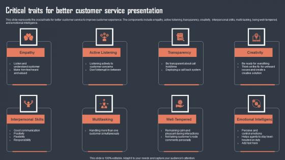 Critical Traits For Better Customer Service Presentation Guidelines Pdf