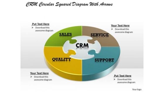 Crm Circular Squared PowerPoint Presentation Template