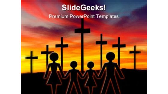 Cross02 Family Religion PowerPoint Template 0610