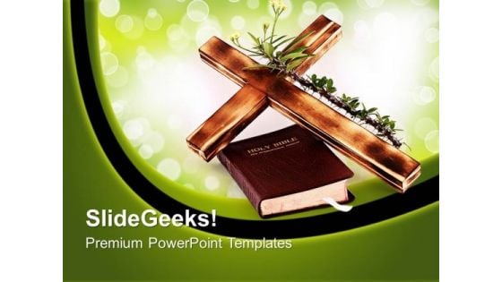 Cross And Bible Christianity Religion PowerPoint Templates And PowerPoint Themes 0712