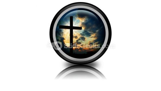 Cross At Sunset PowerPoint Icon Cc Cross At Sunset PowerPoint Icon Cc