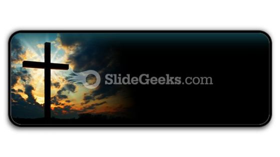 Cross At Sunset PowerPoint Icon R Cross At Sunset PowerPoint Icon R