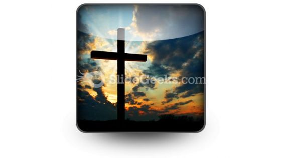 Cross At Sunset PowerPoint Icon S