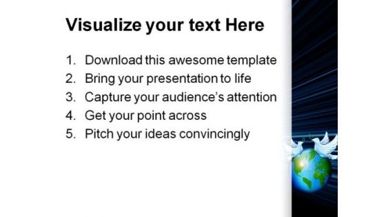 Cross Blue Lights Globe PowerPoint Themes And PowerPoint Slides 0211