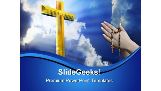 Cross In Heaven Religion PowerPoint Templates And PowerPoint Backgrounds 0811