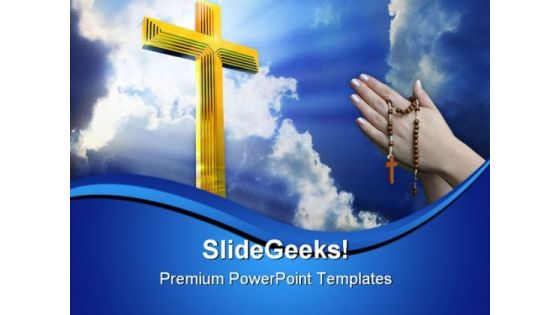 Cross In Heaven Religion PowerPoint Themes And PowerPoint Slides 0811