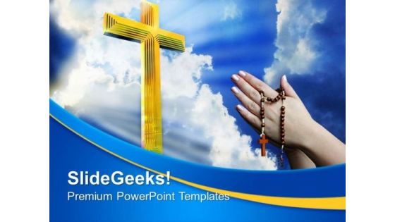 Cross In Heavenly Sky PowerPoint Templates And PowerPoint Themes 0712