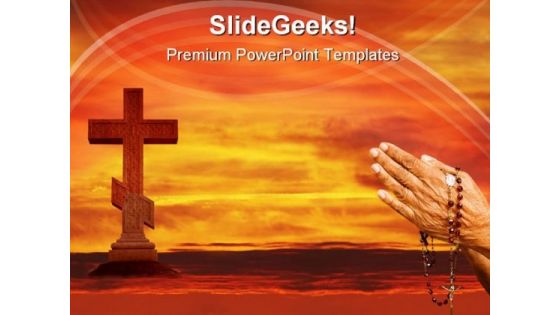 Cross In The Sky Religion PowerPoint Templates And PowerPoint Backgrounds 0511