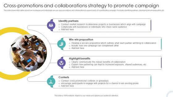 Cross Promotions And Collaborations Strategy To Crowdfunding Strategies To Raise Funds Fin SS V