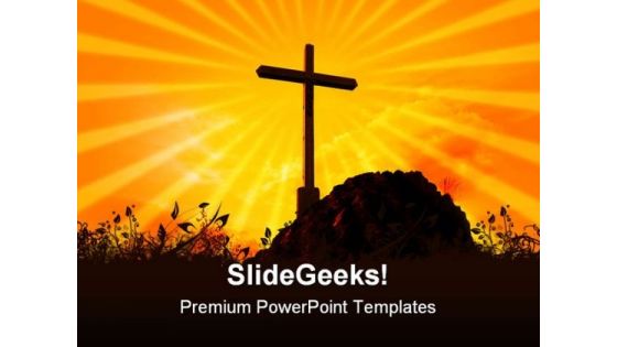 Cross Religion PowerPoint Template 0610