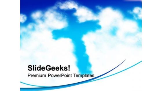 Cross Shaped Cloud Nature PowerPoint Templates And PowerPoint Themes 0712