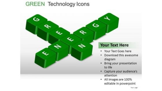 Crossword Green Technology Icons PowerPoint Slides And Ppt Diagram Templates