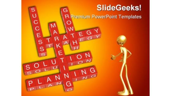 Crossword Marketing Business PowerPoint Background And Template 1210