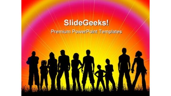 Crowd Of People PowerPoint Backgrounds And Templates 0111