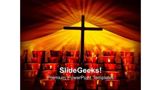 Crucifix And Candles Religion PowerPoint Templates And PowerPoint Themes 0712