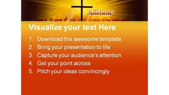 Crucifix With Hands Religion PowerPoint Templates And PowerPoint Backgrounds 0311