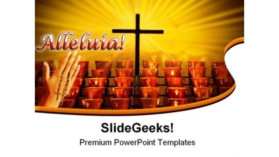 Crucifix With Hands Religion PowerPoint Templates And PowerPoint Backgrounds 0311
