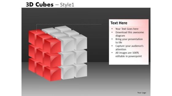 Cube Diagram Left Layer PowerPoint Templates