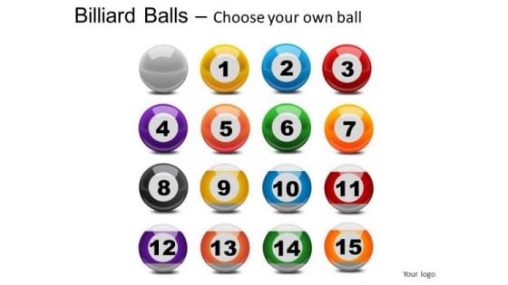 Cue Billiard Balls With Cue PowerPoint Slides And Ppt Diagram Templates