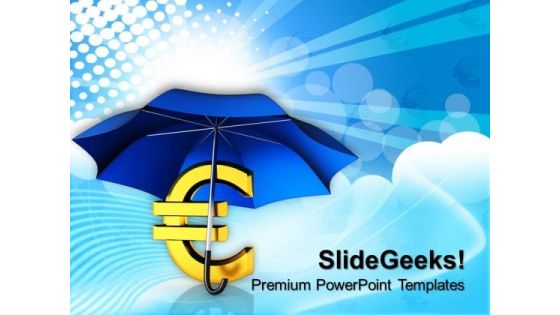 Currency Umbrella Security PowerPoint Templates And PowerPoint Themes 1012