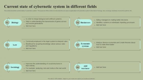 Current State Of Cybernetic System In Different Fields Cybernetic Integration Portrait Pdf