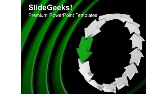 Curved Arrows Forming Circle Green Background PowerPoint Templates Ppt Backgrounds For Slides 0213 Curved Arrows Forming Circle Green Background PowerPoint Templates Ppt Backgrounds For Slides 0213