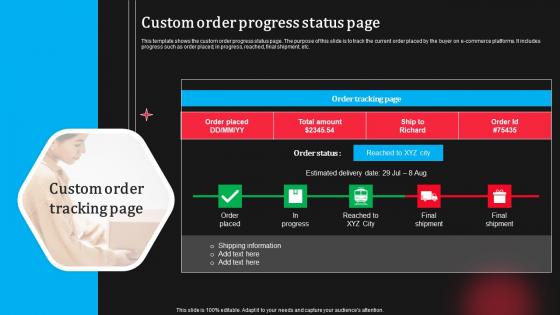 Custom Order Progress Status Page Slides Pdf