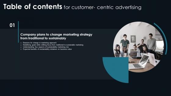 Customer Centric Advertising Table Of Contents Portrait PDF