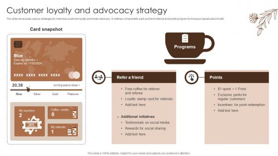 Customer Loyalty And Advocacy Strategy Coffee Bar Go To Market Strategy GTM SS V