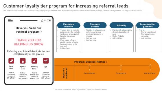 Customer Loyalty Tier Program Increasing Techniques For Generating Brand Awareness Structure Pdf