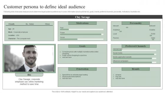 Customer Persona To Define Ideal Audience Efficient Marketing Tactics Template Pdf