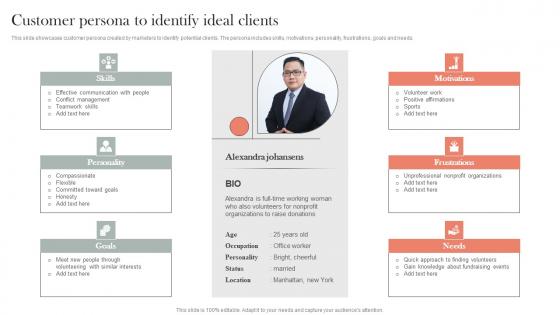 Customer Persona To Identify Ideal Clients Efficient Nonprofit Marketing Themes Pdf