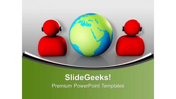 Customer Service Support Global Communications PowerPoint Templates Ppt Backgrounds For Slides 0313