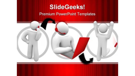 Customer Support People PowerPoint Template 0910
