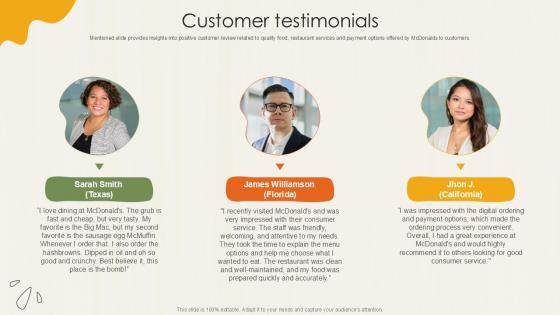 Customer Testimonials Food Retailer Company Profile Ppt Slide CP SS V Customer Testimonials Food Retailer Company Profile Ppt Slide CP SS V