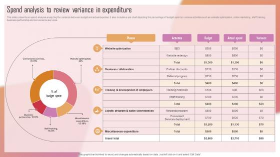 Customizing The Salon Experience Spend Analysis To Review Variance In Expenditure Strategy SS V