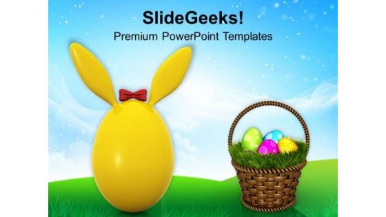 Cute Bunny Egg For Easter PowerPoint Templates Ppt Backgrounds For Slides 0313