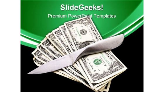 Cutting Expenses Money PowerPoint Backgrounds And Templates 1210