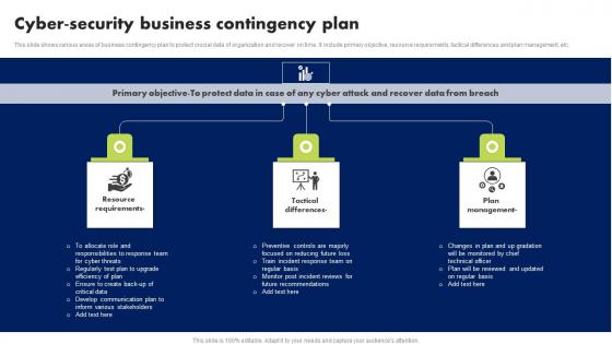 Cyber Security Business Contingency Plan Brochure Pdf