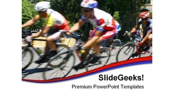 Cyclists Racing Sports PowerPoint Templates And PowerPoint Backgrounds 0511