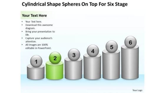 Cylindrical Shape Spheres On Top For Six Stage Ppt How Do Business Plan PowerPoint Slides