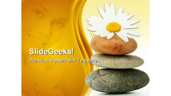 Daisy And Stones Nature PowerPoint Themes And PowerPoint Slides 0311