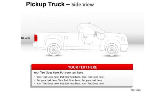 Damaged Pickup Brown Truck Side View PowerPoint Slides And Ppt Diagram Templates