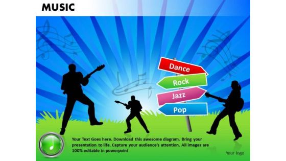 Dance Rock Jazz Pop Music PowerPoint Templates Editable Ppt Slides
