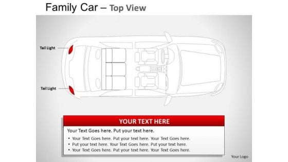 Danger Blue Family Car Top View PowerPoint Slides And Ppt Diagram Templates