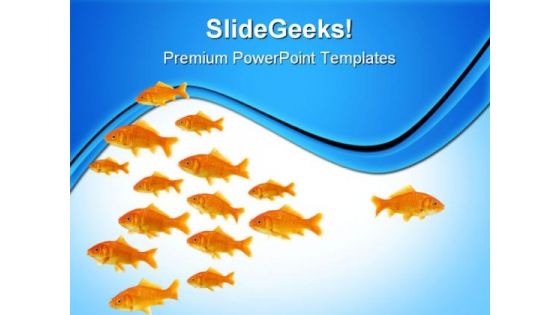 Dare To Be Different Goldfishes Animals PowerPoint Themes And PowerPoint Slides 0611