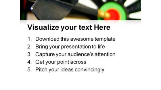 Dart Hitting Bullseye Business PowerPoint Themes And PowerPoint Slides 0811